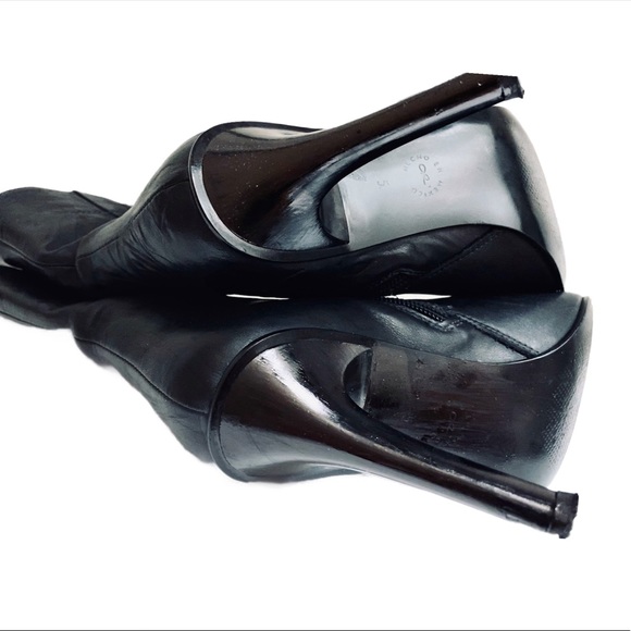 Genuine Leather Wrinkled Stiletto Booties - Picture 12 of 16